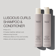 PREVIA Curlfriends Conditioner bottle front highlights detangling hydration for curls.
