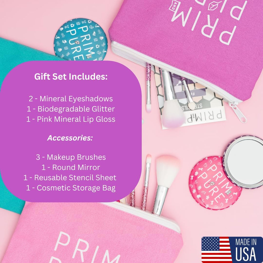Prim and Pure mirror for quick checks during pretend makeup.