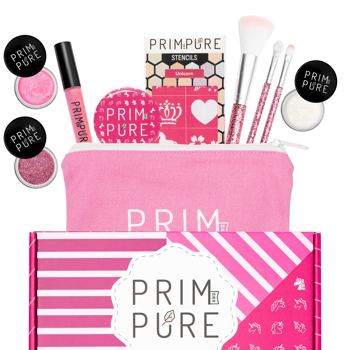 Prim and Pure unicorn stencil for safe, creative pretend makeup play
