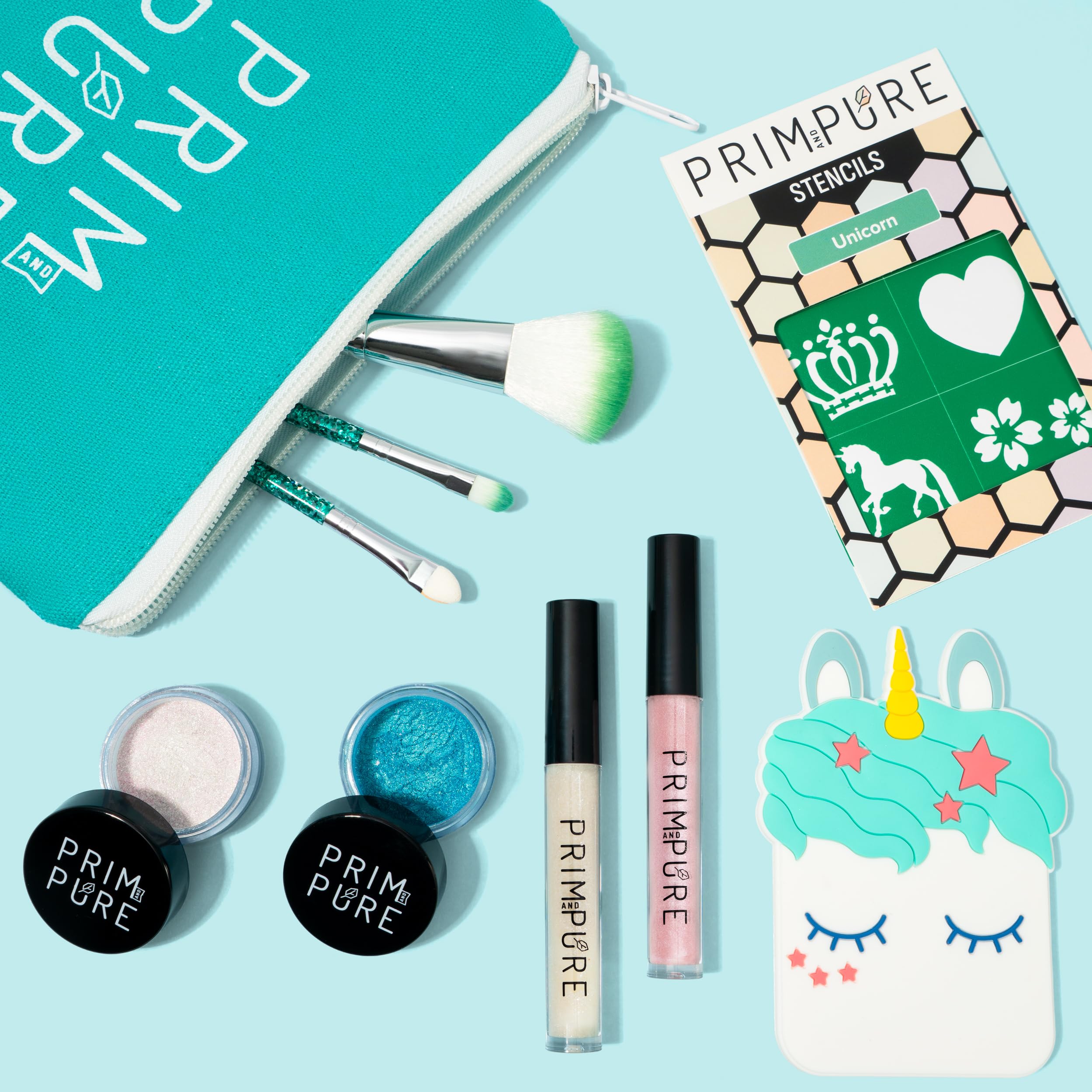 Prim and Pure unicorn mirror close-up for little makeup fun