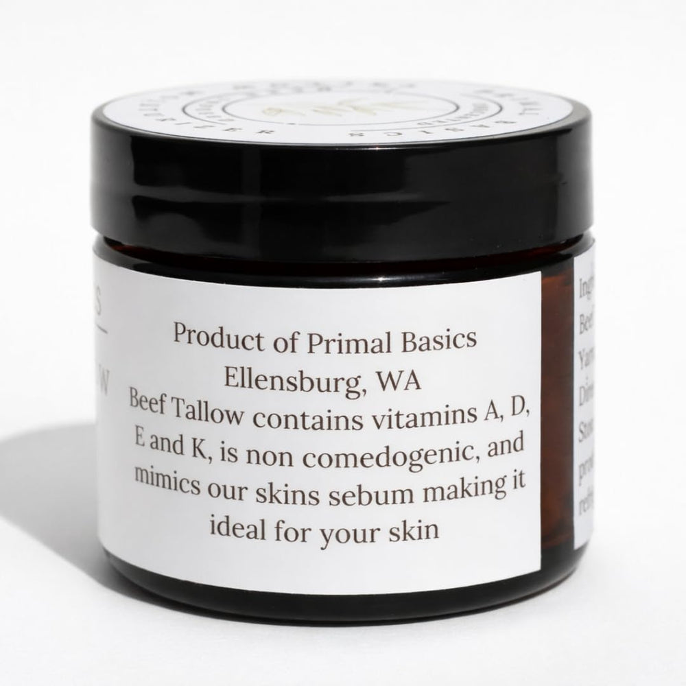 Primal Basics no water no parabens label conveying clean ingredients.