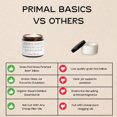 Primal Basics vanilla planifolia essential oil bottle emphasizing natural fragrance.