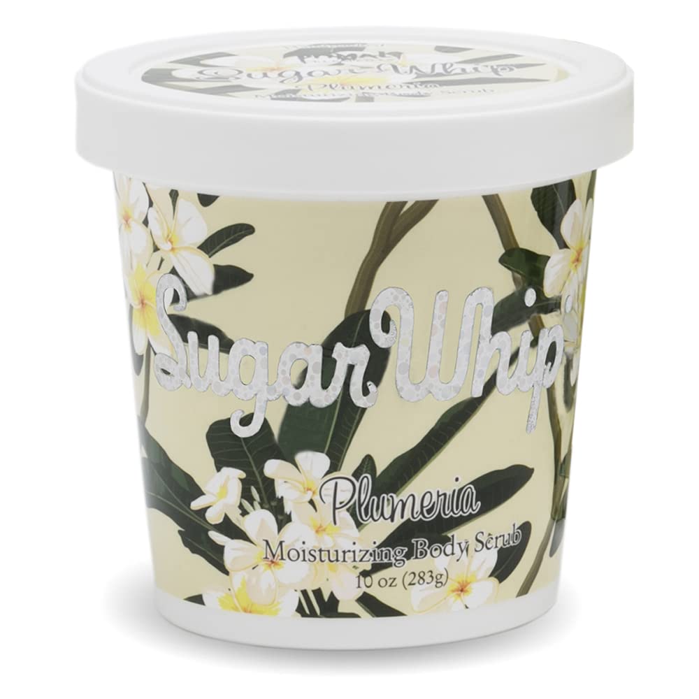 Primal Elements Sugar Whip Plumeria bottle pour, a gentle cleanser and exfoliator for smooth skin.