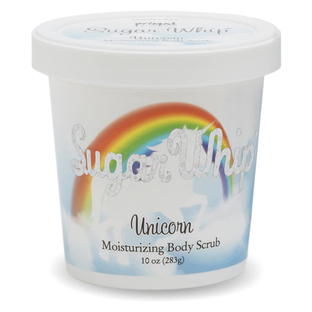 Primal Elements Sugar Whip Unicorn bottle for daily cleansing and exfoliation.