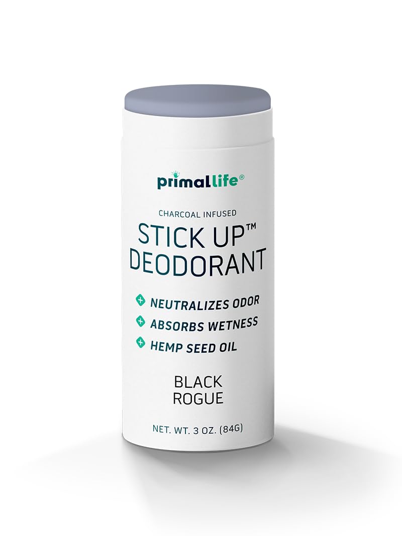 Primal Life Organics Stick Up Black Rogue packaging for easy daily use.
