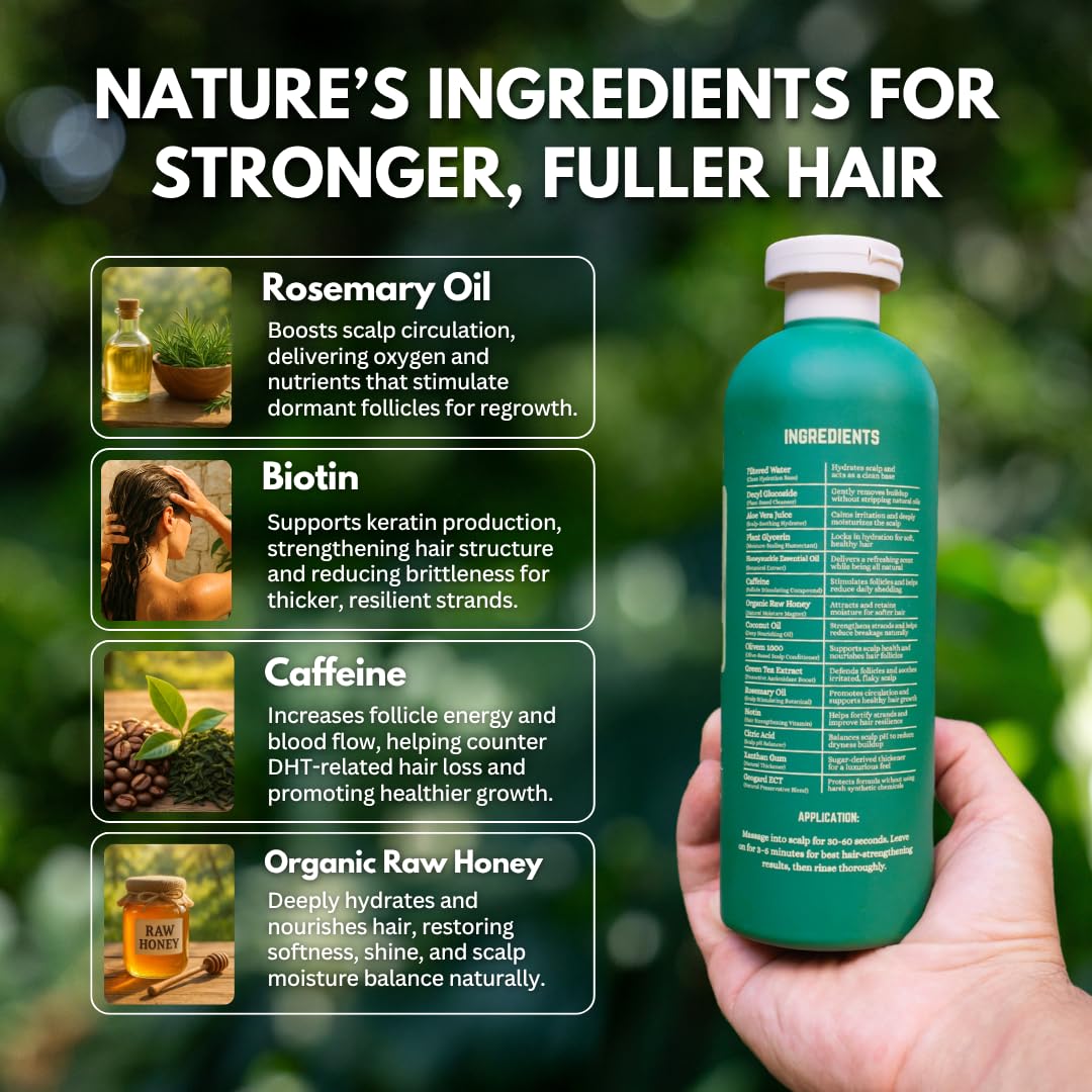 PRIMALS green tea extract soothes scalp and provides balanced hydration.