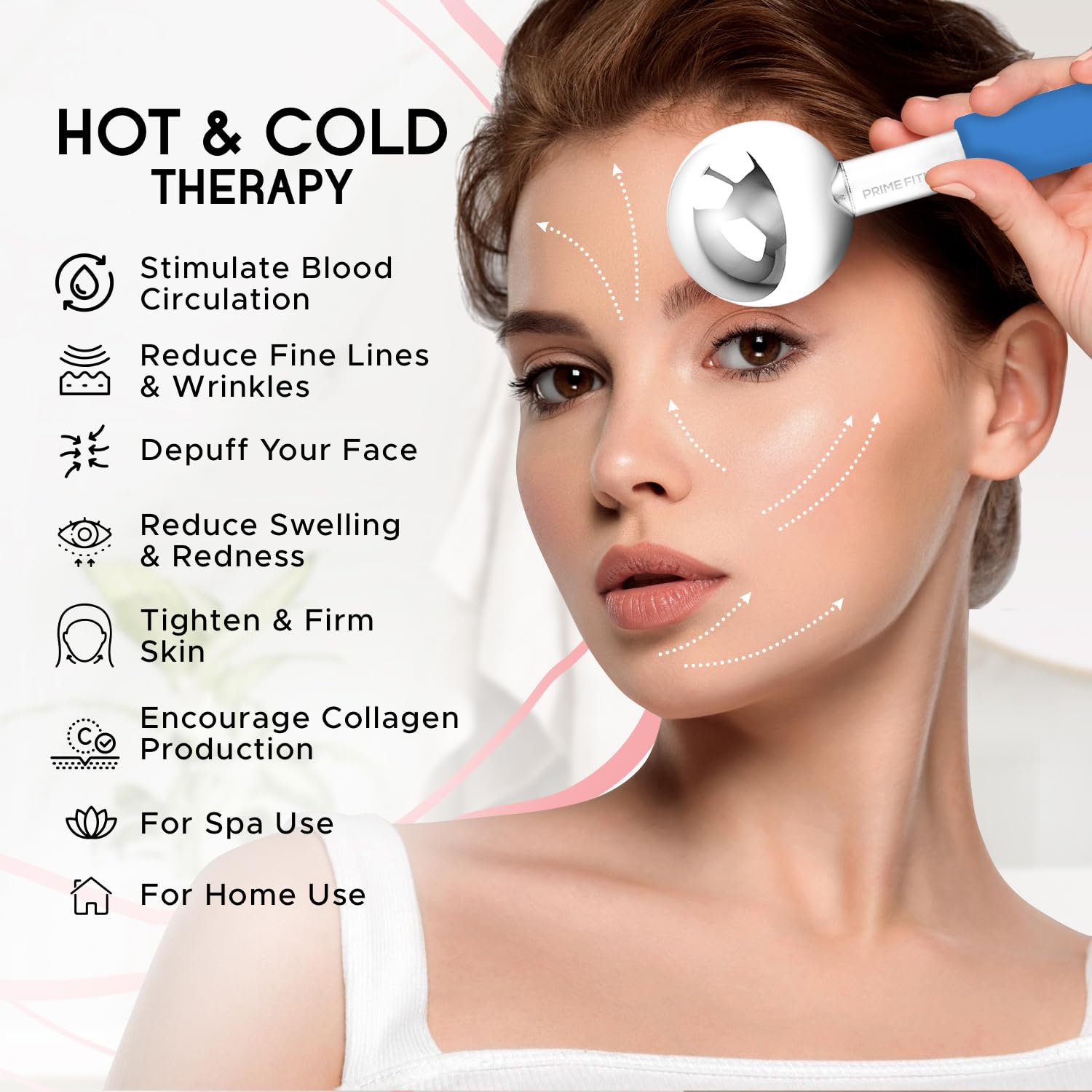PRIME Fitness Massager for face, neck and eyes aiding relaxation.