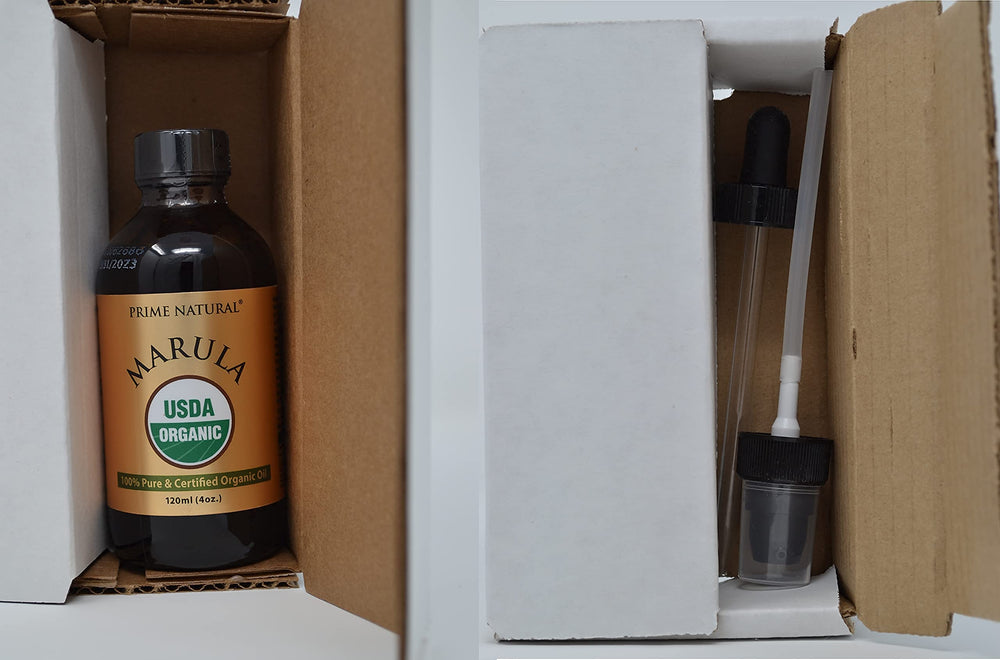 Applying PRIME NATURAL Marula Oil to hair for nourishment and shine.