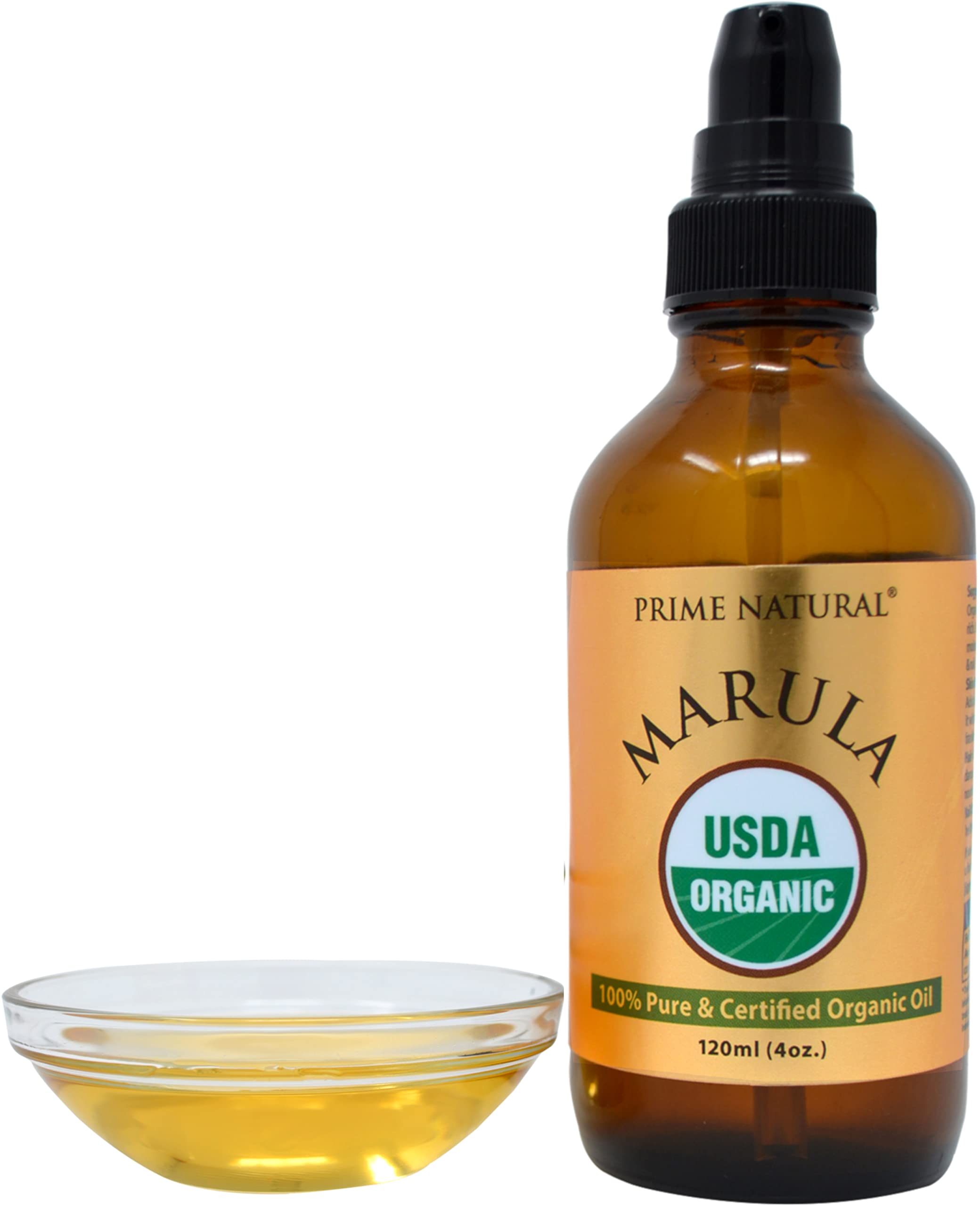 Ingredients close-up highlighting organic cold-pressed quality of PRIME NATURAL Marula Oil.