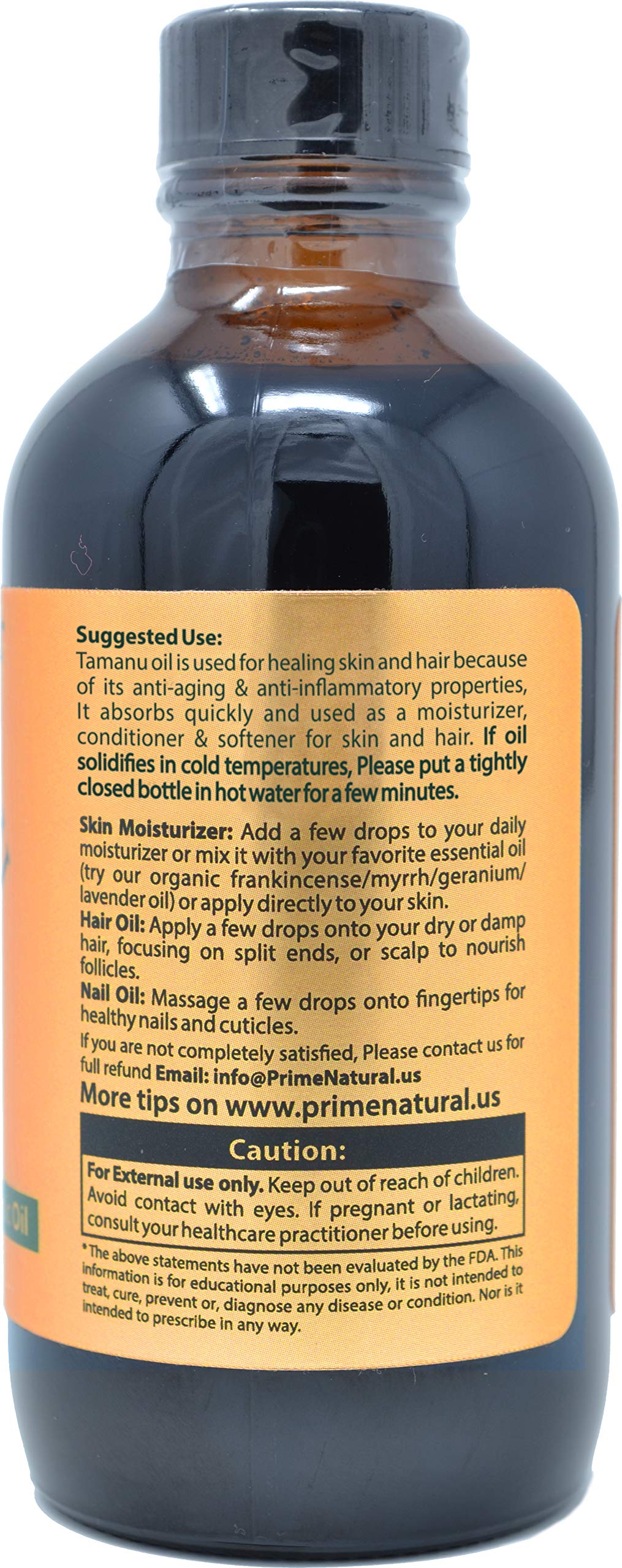 PRIME NATURAL Tamanu oil on skin showing smooth, hydrated texture.