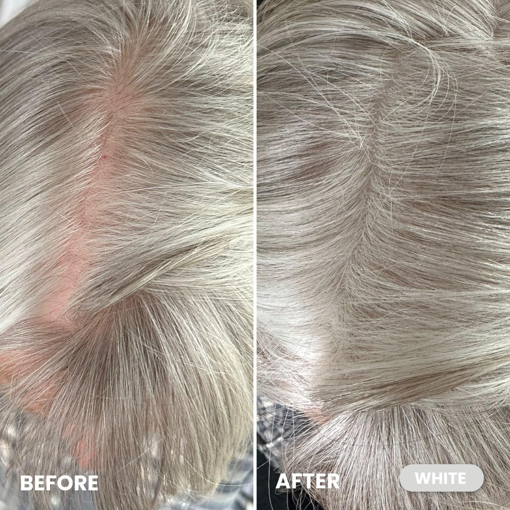 Prime Prometics gray root coverage blends with your shade for seamless refresh.