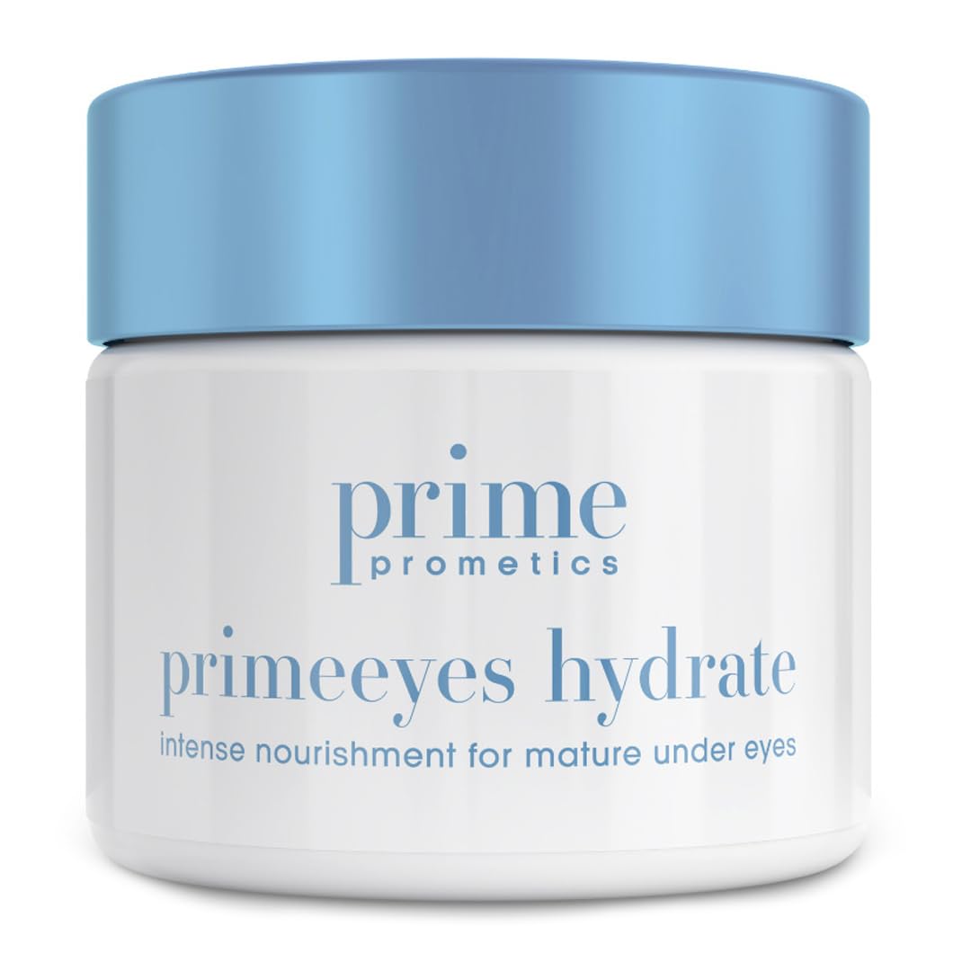 Prime Prometics PrimeEyes Hydrate jar close-up showing rich hydration for mature skin.