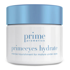 Prime Prometics PrimeEyes Hydrate jar close-up showing rich hydration for mature skin.