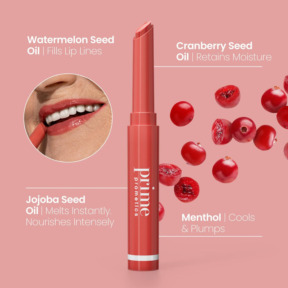 PrimeLip compact slim-stick design for easy on-the-go touch-ups