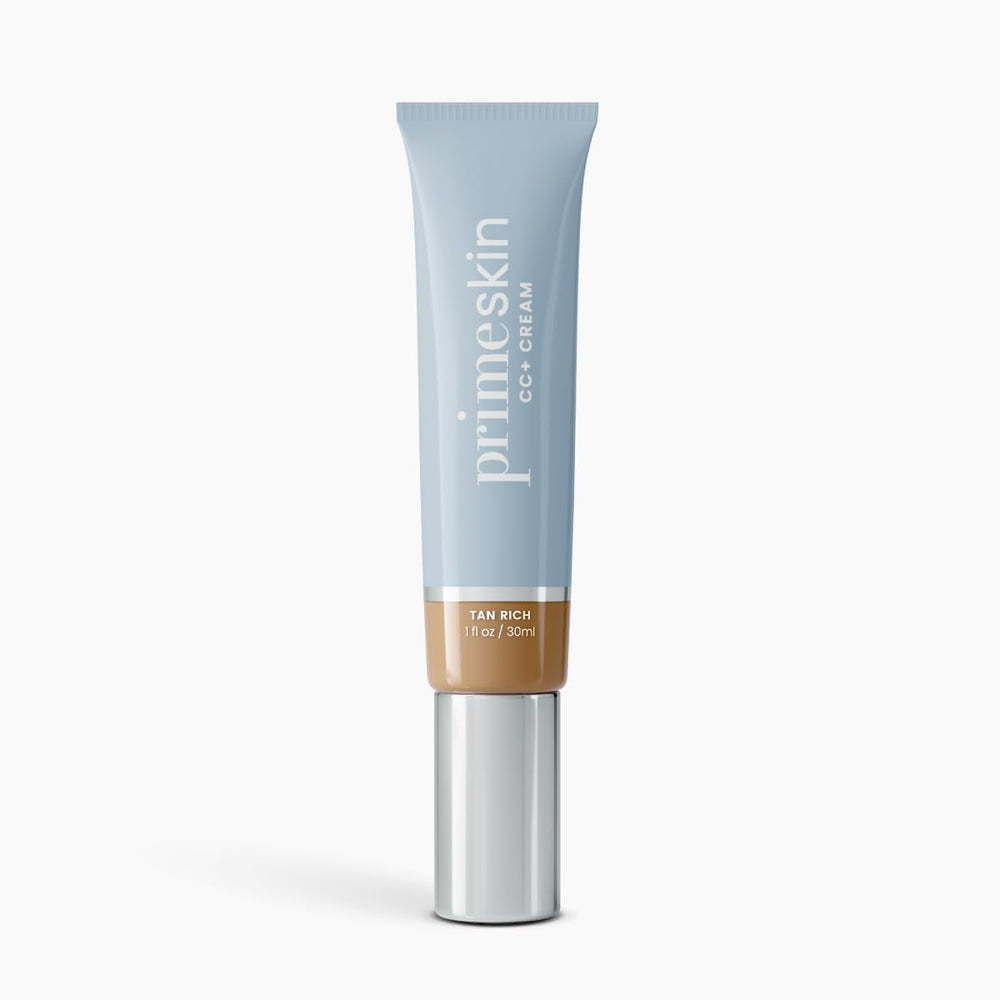 PrimePrometics PrimeSkin CC+ Cream tube ready for smooth, natural coverage on mature skin.