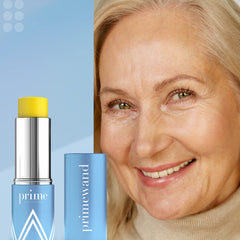 Applying Prime Prometics PrimeWand Nourish to create a smooth makeup base.
