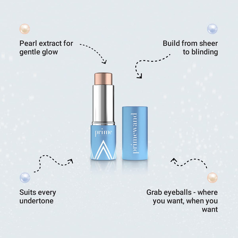 Prime Prometics PrimeWand Pearl on cheekbones for natural radiance