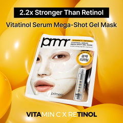 Product packaging highlights Vitatinol serum infusion for glowing skin overnight.