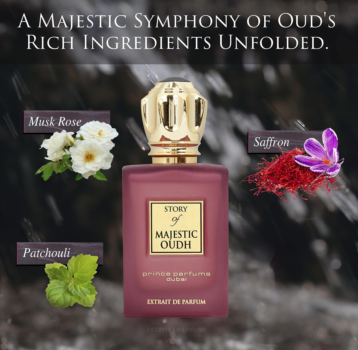 Prince Parfums Dubai Bois de Guaiac bottle for refined, woodsy aroma exploration