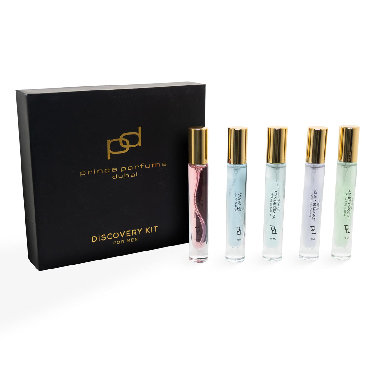 Prince Parfums Dubai discovery kit front view in premium packaging for gifting