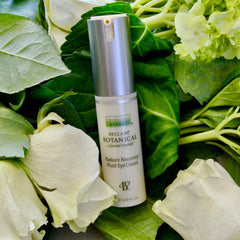 Principal Secret reclaim botanical eye cream application around eyes demonstrates smoothing.