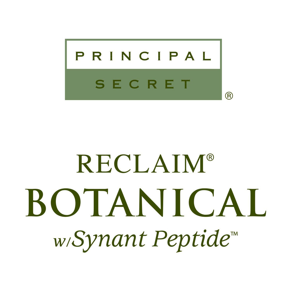 Principal Secret reclaim botanical secretinol complex ingredient highlighted for improved skin tone.