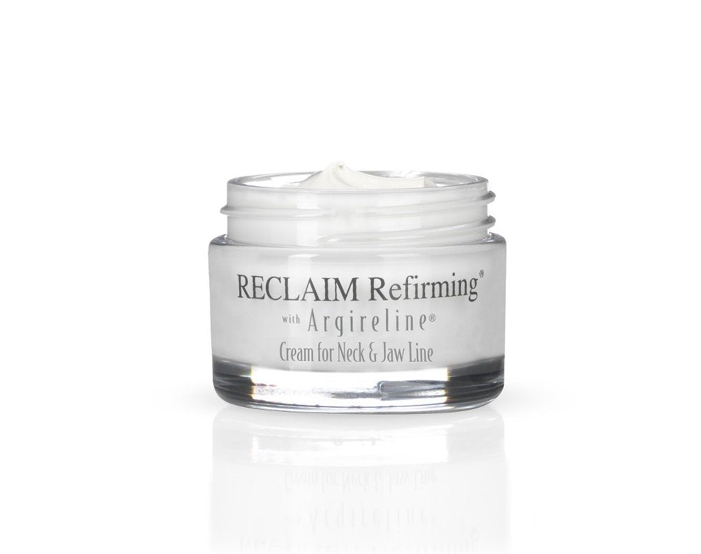 Principal Secret Reclaim neck jaw line cream application steps illustrate precise daily use