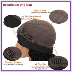 Prisyfab headband wig cap detail shows adjustable, secure fit.