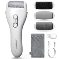 PRITECH electric callus remover front view showing compact at home pedicure device.