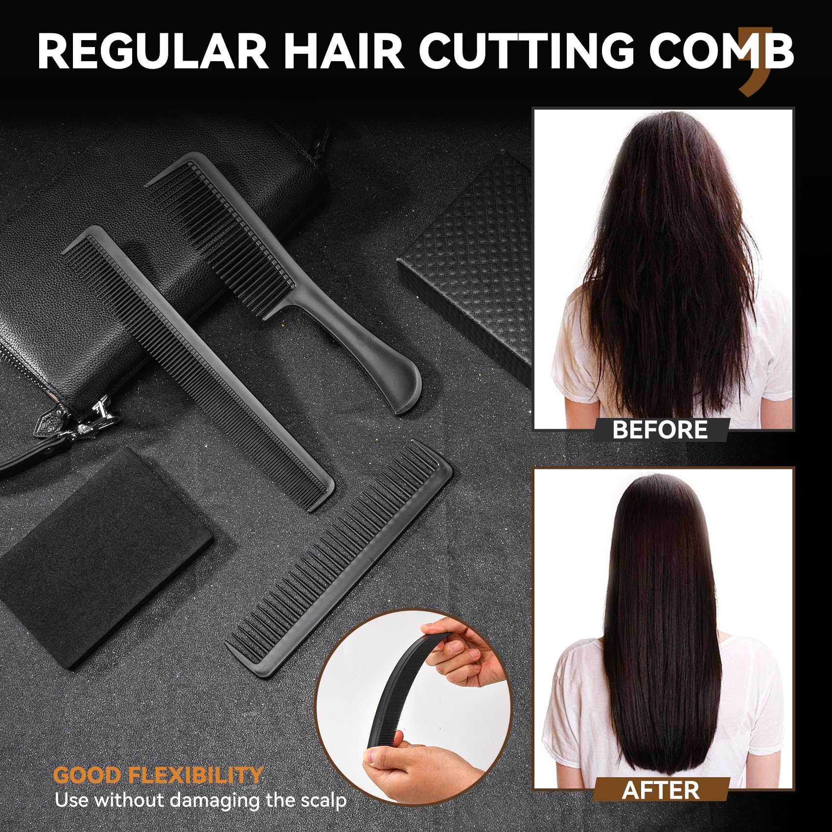 Pro Barber double-sided comb for multiple styling angles