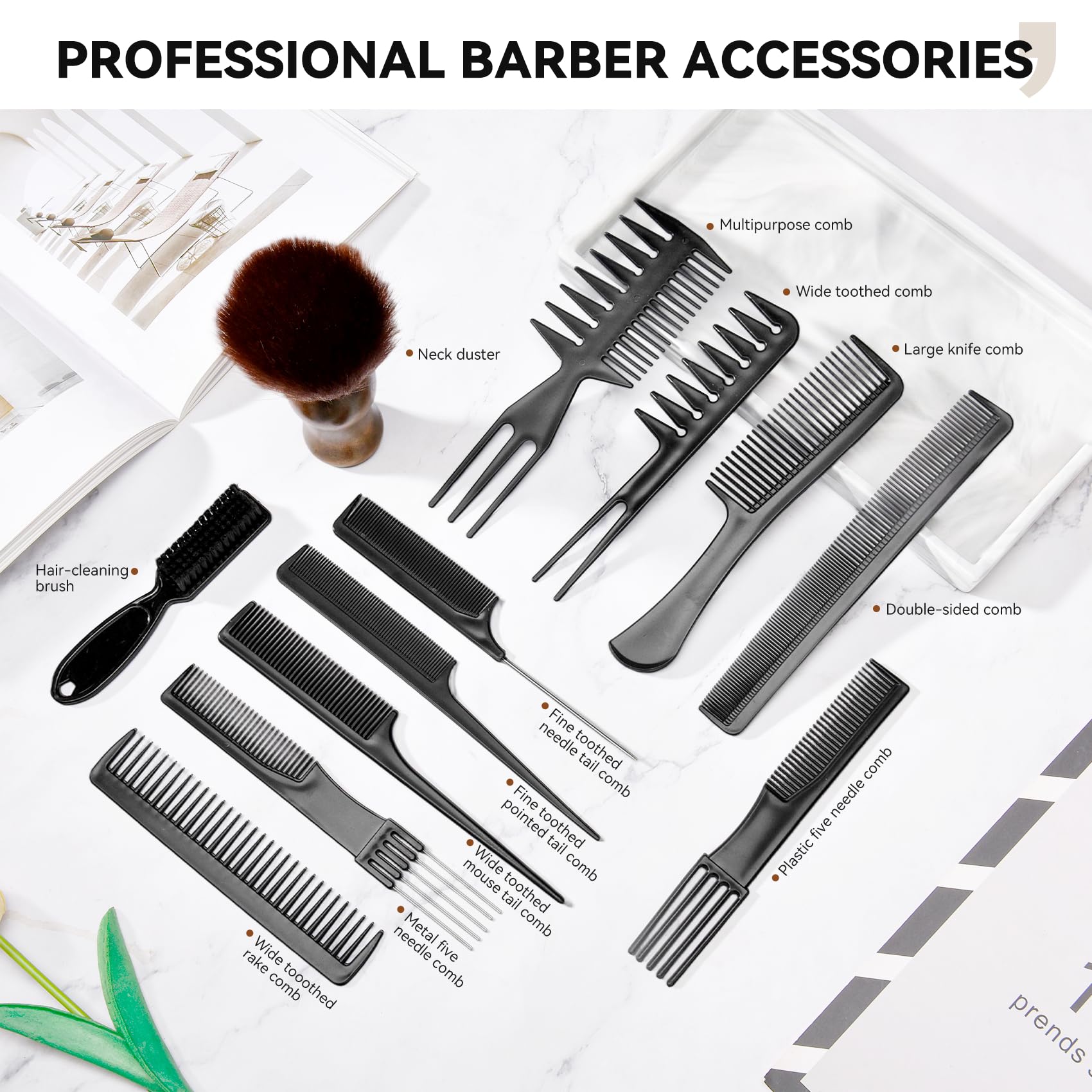 Pro Barber hair-cleaning brush removes loose hairs efficiently