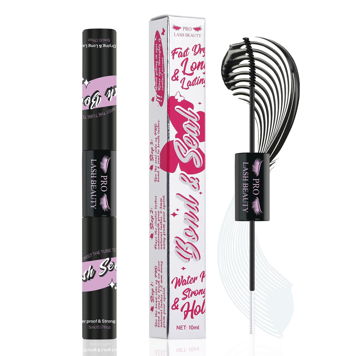 PRO LASHBEAUTY Lash Bond and Seal tube with dual-function design for DIY lashes