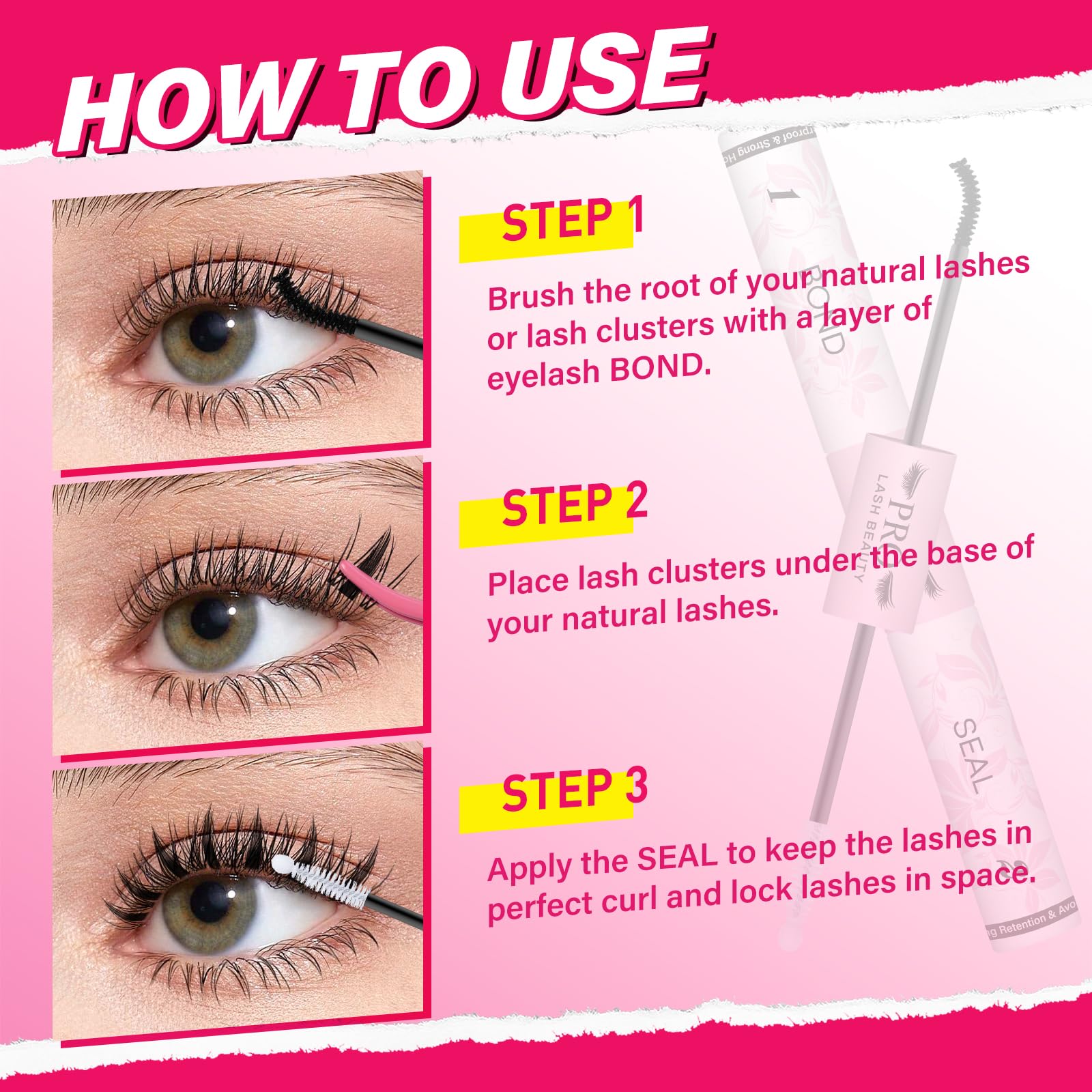 PRO LASHBEAUTY DIY lash set helps achieve a cluster look at home