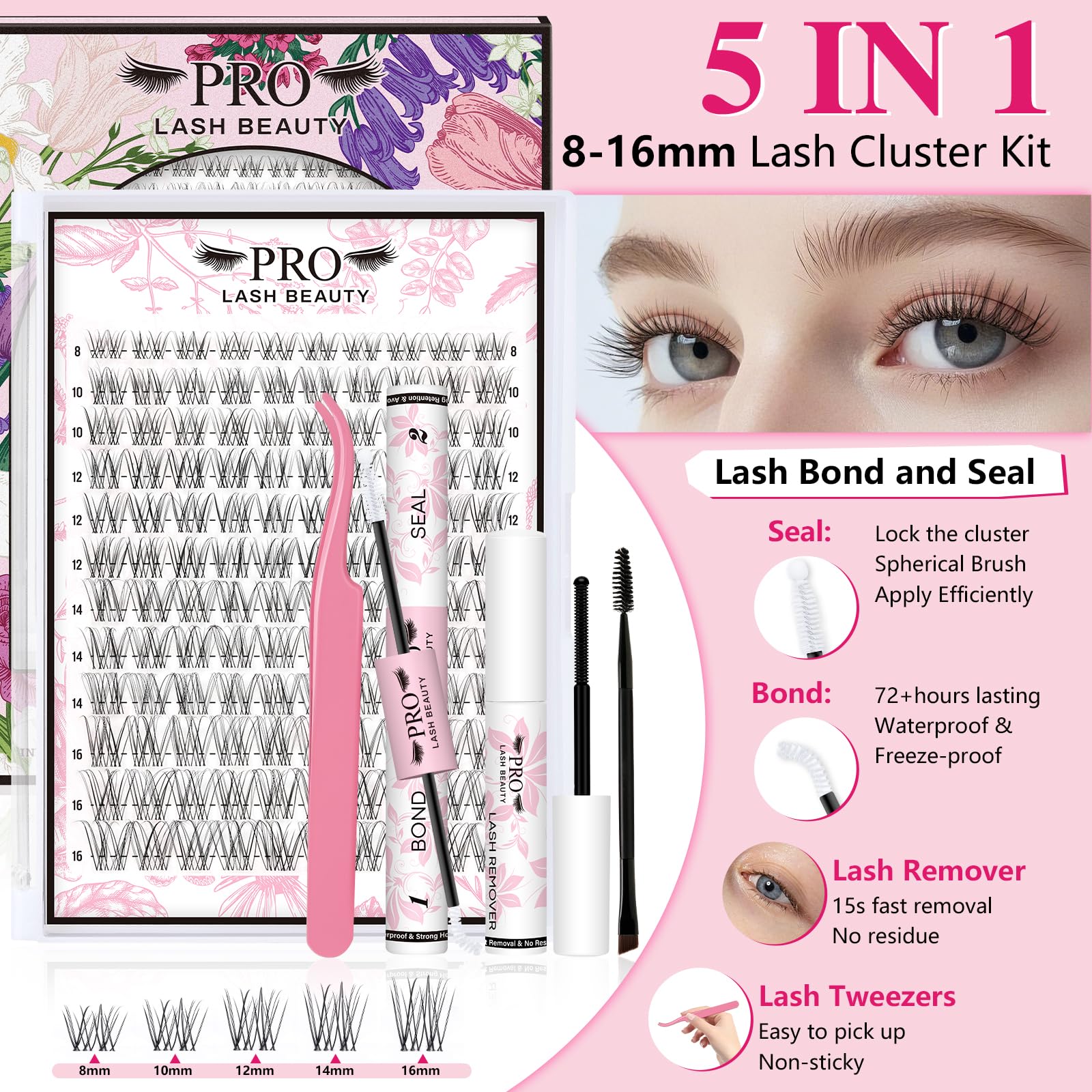 PRO LASHBEAUTY Venus Kit bond & seal bottle provides secure adhesion.