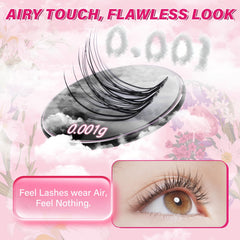 PRO LASHBEAUTY Venus Kit natural lash clusters tray ready for a wispy look.