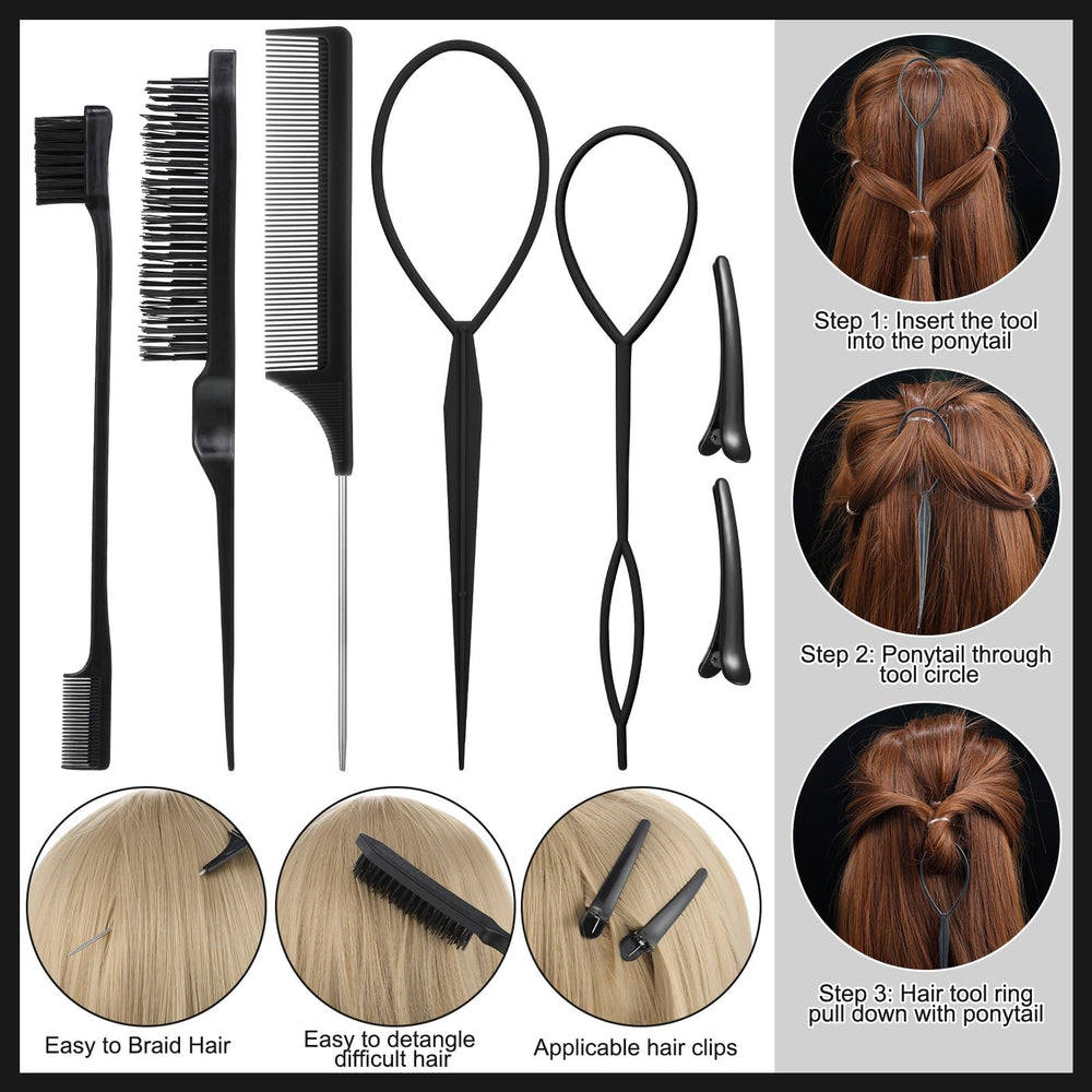 ProSuites Rat Tail Comb detail for precise parting.