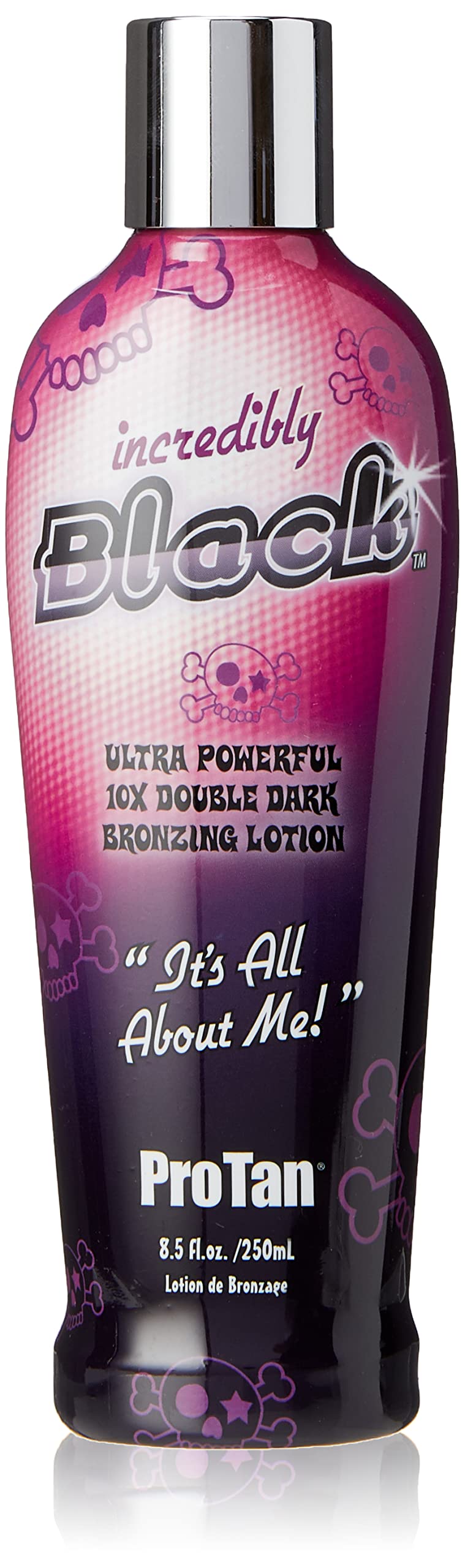 Pro Tan Incredibly Black Double Dark Bronzing Lotion bottle front showing rich bronze look