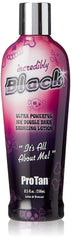 Pro Tan Incredibly Black Double Dark Bronzing Lotion bottle front showing rich bronze look