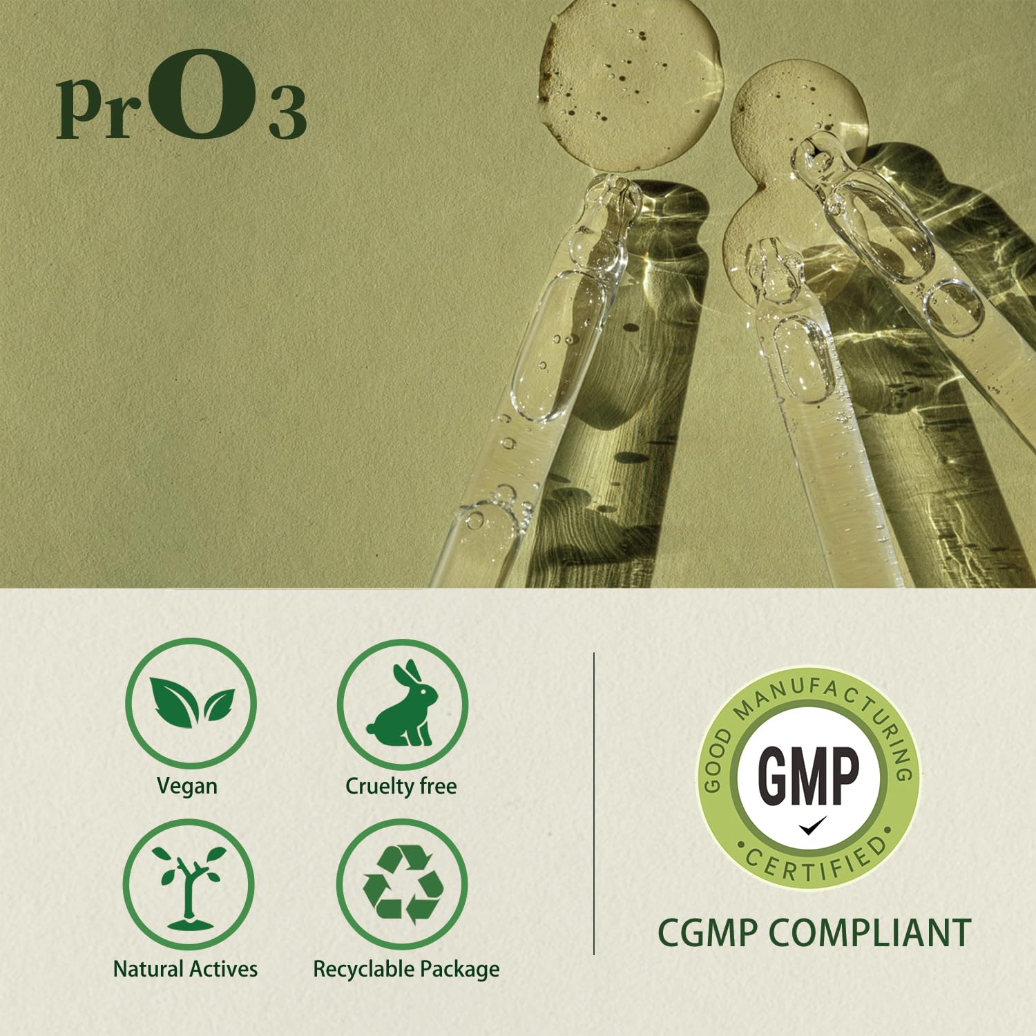 PrO3 bottle pour showcases easy everyday skin care routine.