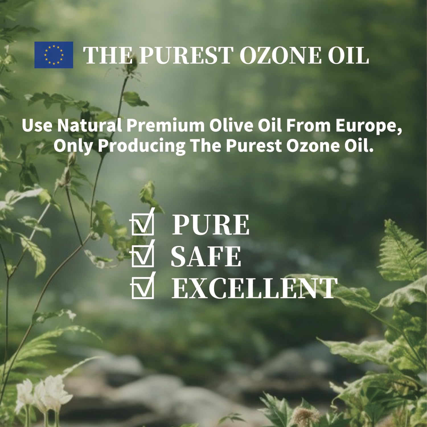 PrO3 olive oil ozonation process close-up underscores purity.