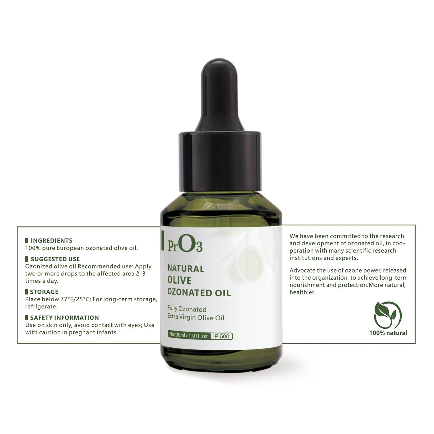 PrO3 packaging display image emphasizes premium natural ingredient.