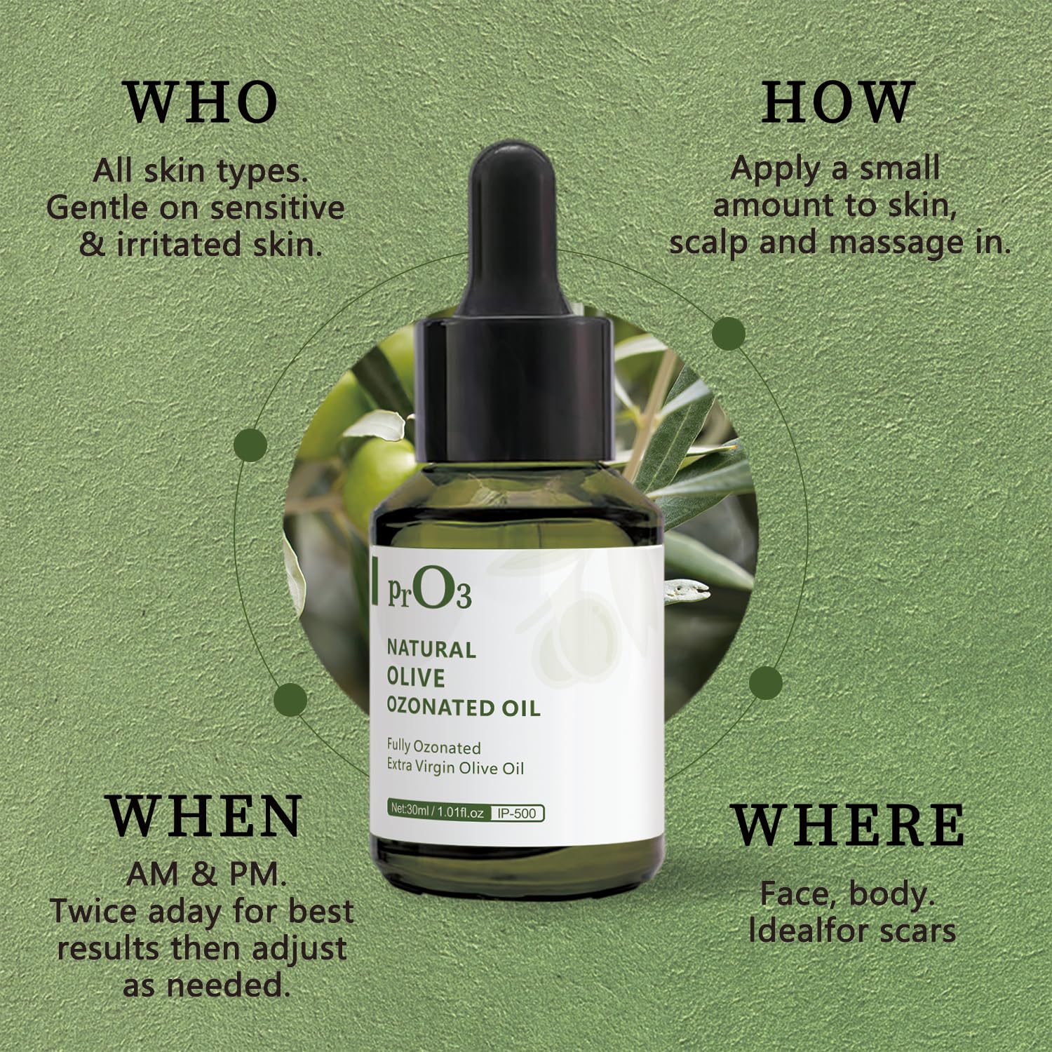 PrO3 skin-care essence-in-use demonstrates silky liquid absorption.