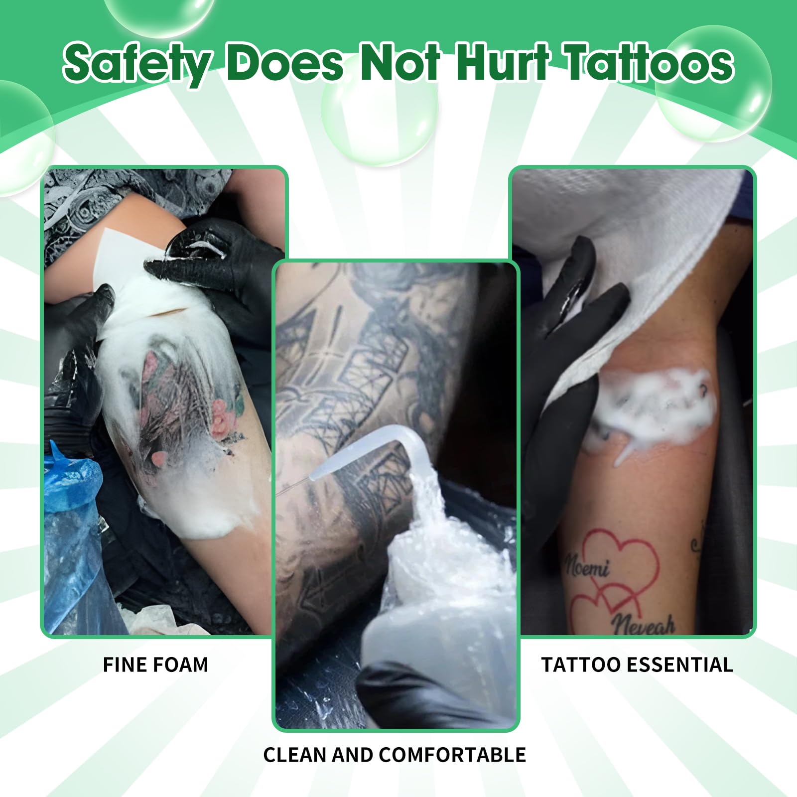 Proamate Green Tattoo Soap packaging shows 4oz size and kit contents