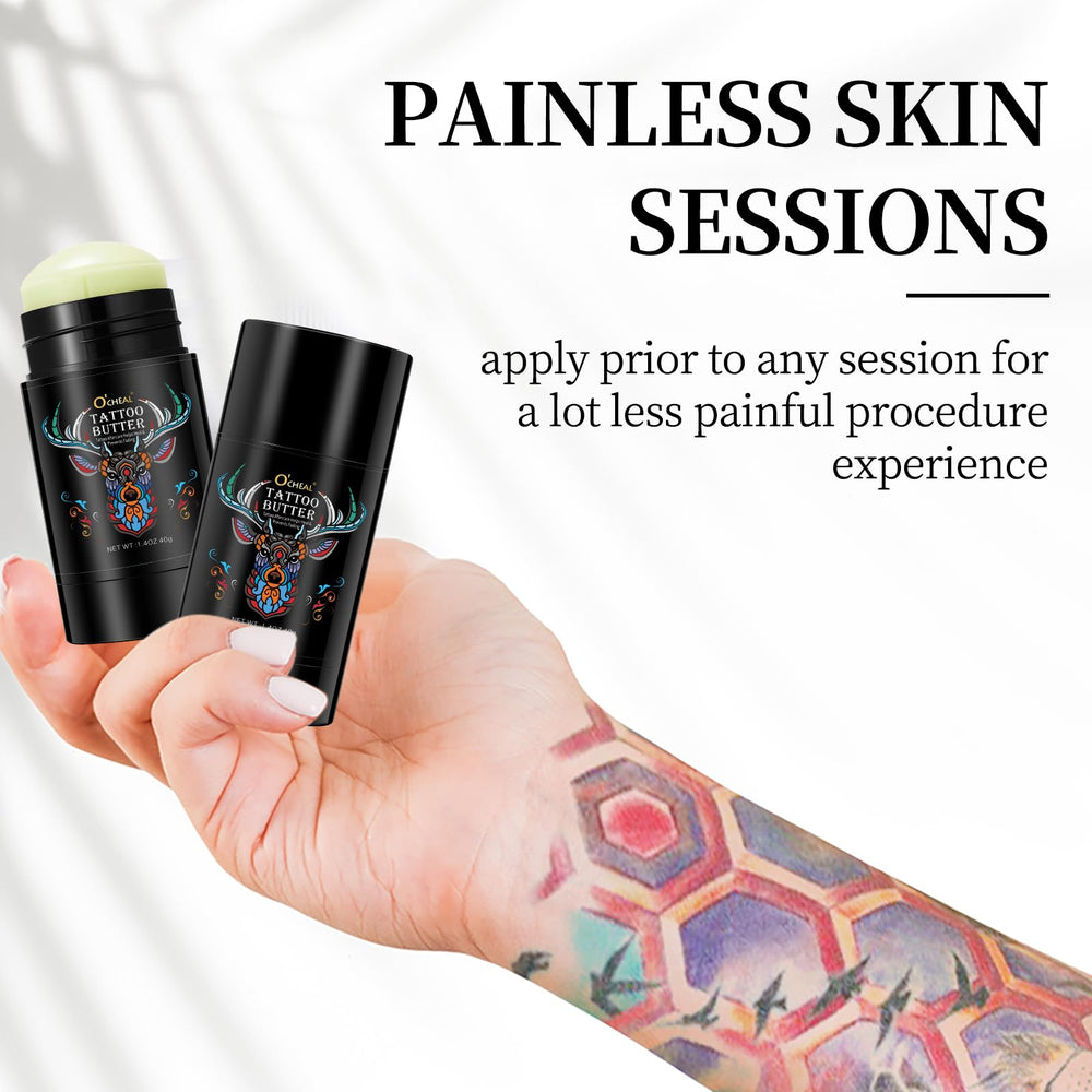 Proamate Tattoo Aftercare Butter absorbs quickly without heaviness for comfort.