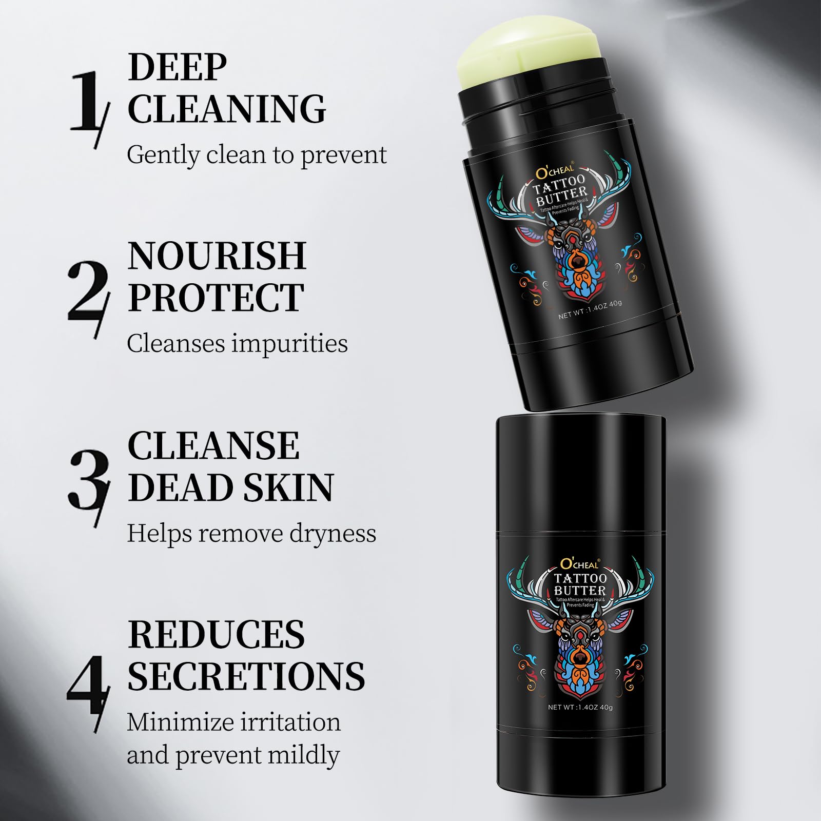 Proamate Tattoo Aftercare Butter packaging is travel-friendly for on-the-go care.