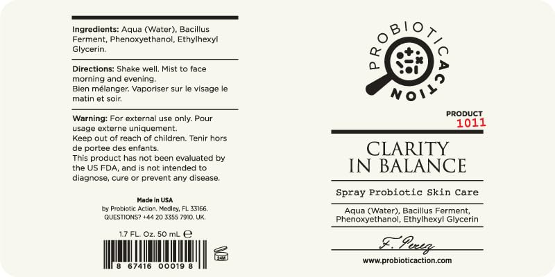 Probiotic Action Clarity in Balance blemish image suggests smoother pores and even tone
