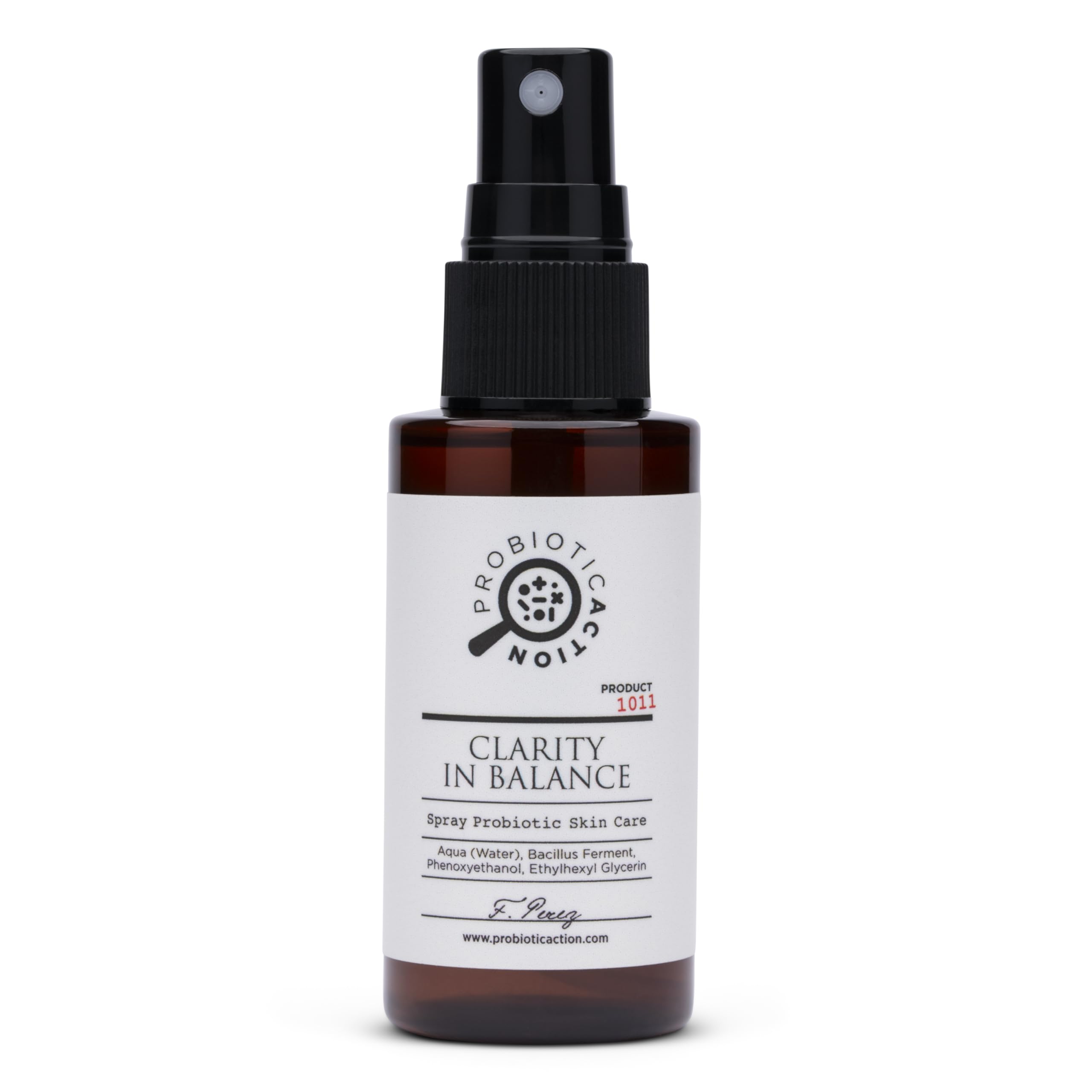 Probiotic Action Clarity in Balance bottle illustrating probiotic spray for balanced skin