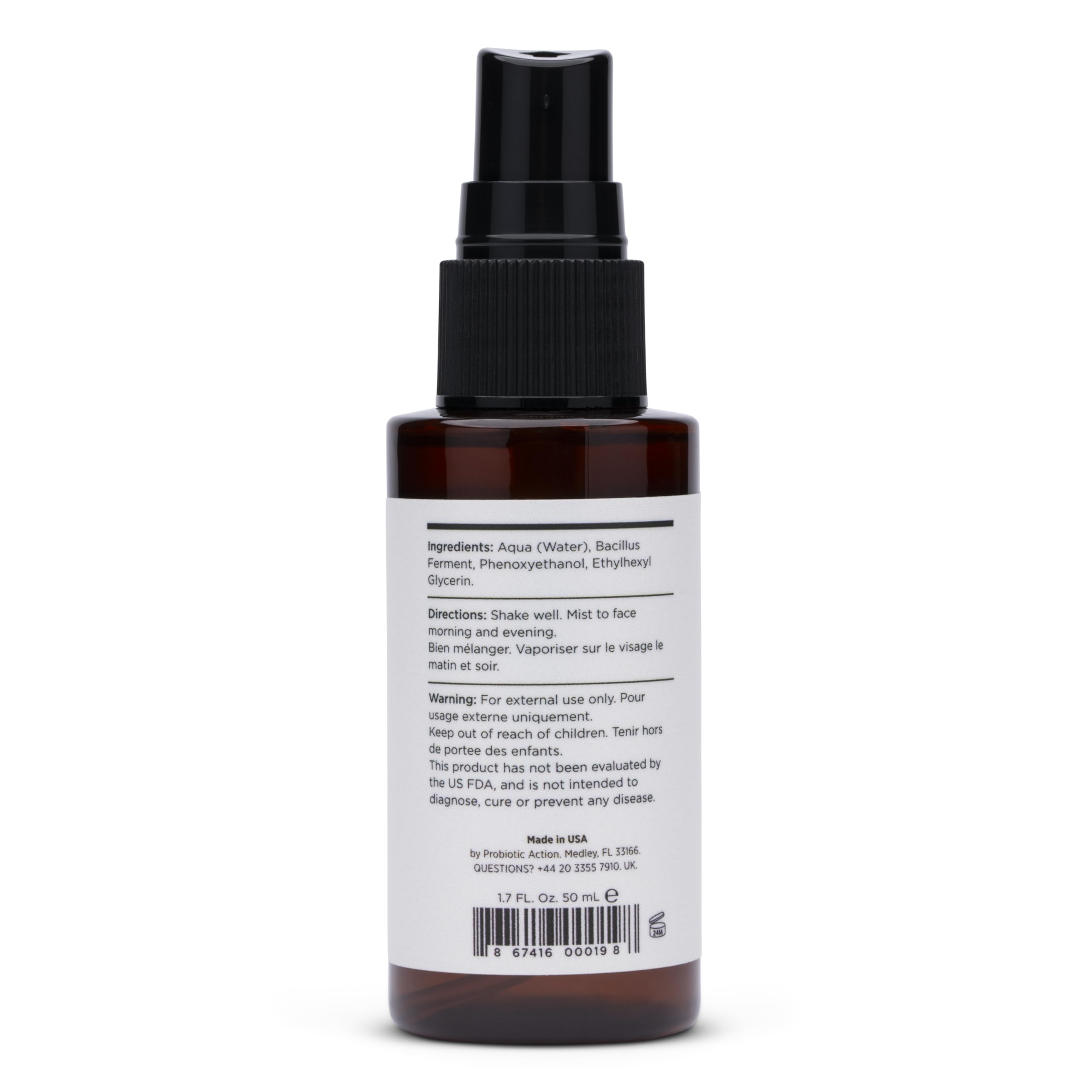 Probiotic Action Clarity in Balance mist close-up shows gentle application and soothing sensation