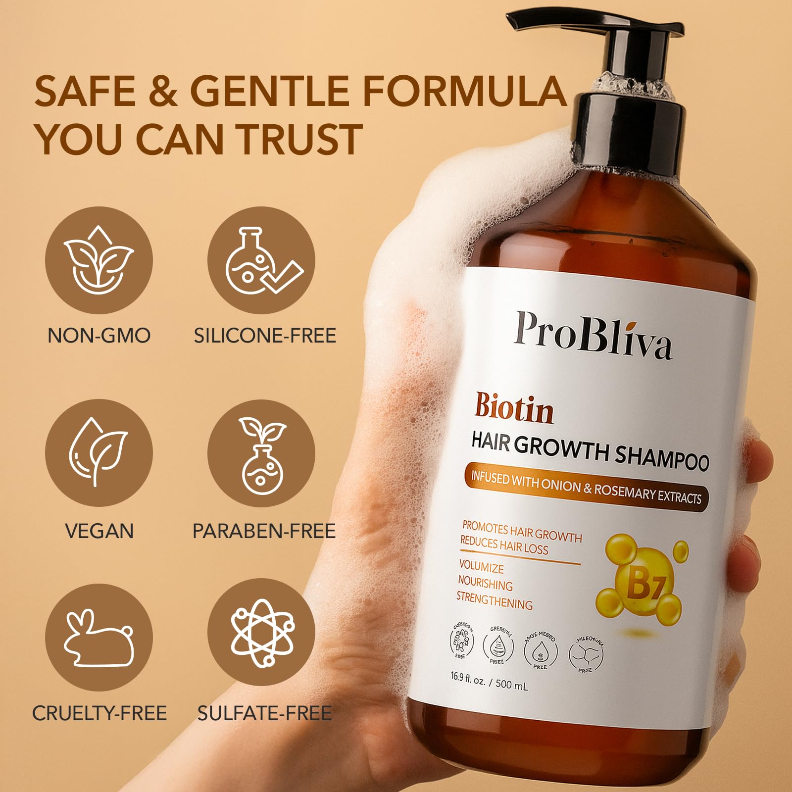 ProBliva Biotin Shampoo lightweight hydration avoids buildup