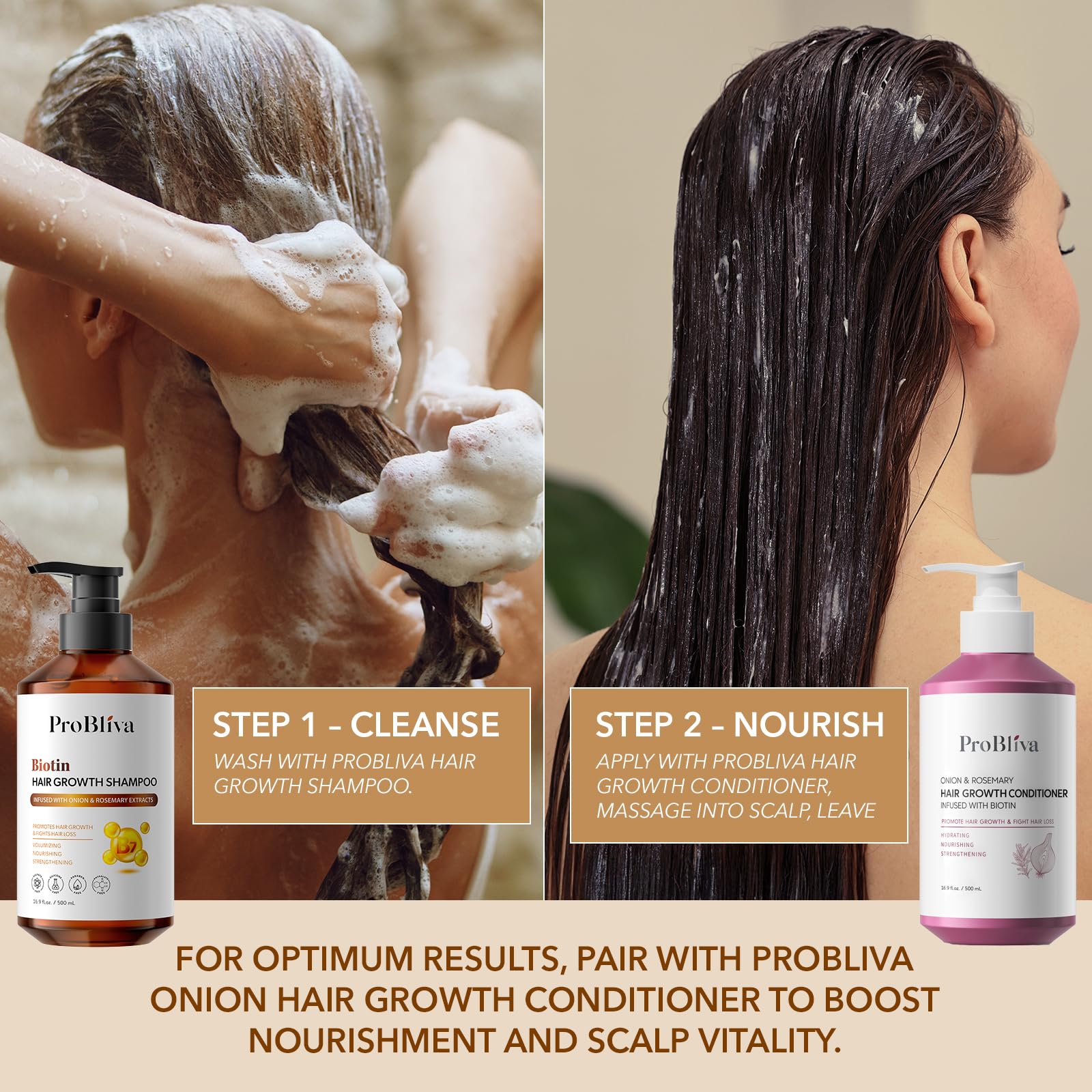 ProBliva Biotin Shampoo packaging label highlighting clean formula